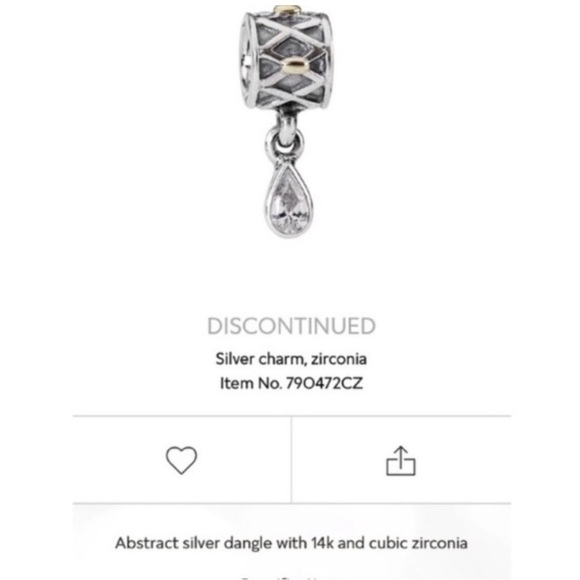 Pandora 925 & 14K Gold Two Tone Clear CZ One World Health Dangle Bead Charm - Picture 2 of 7